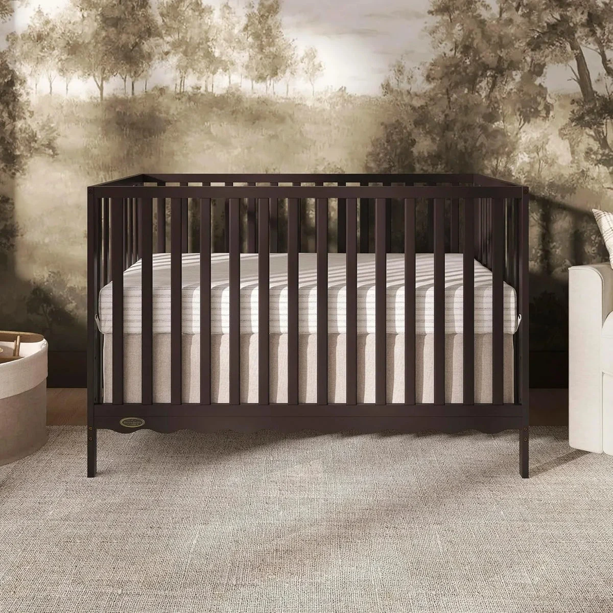 Dream On Me Synergy Wave 5-in-1 Convertible Crib - Chocolate Chip