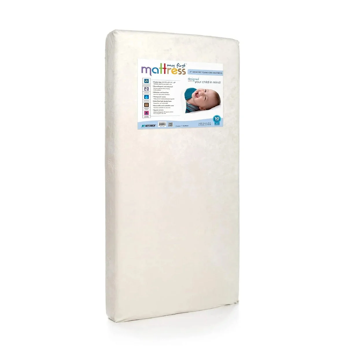 My First Mattress My First Memory Foam Crib Mattress - Breathable And Waterproof
