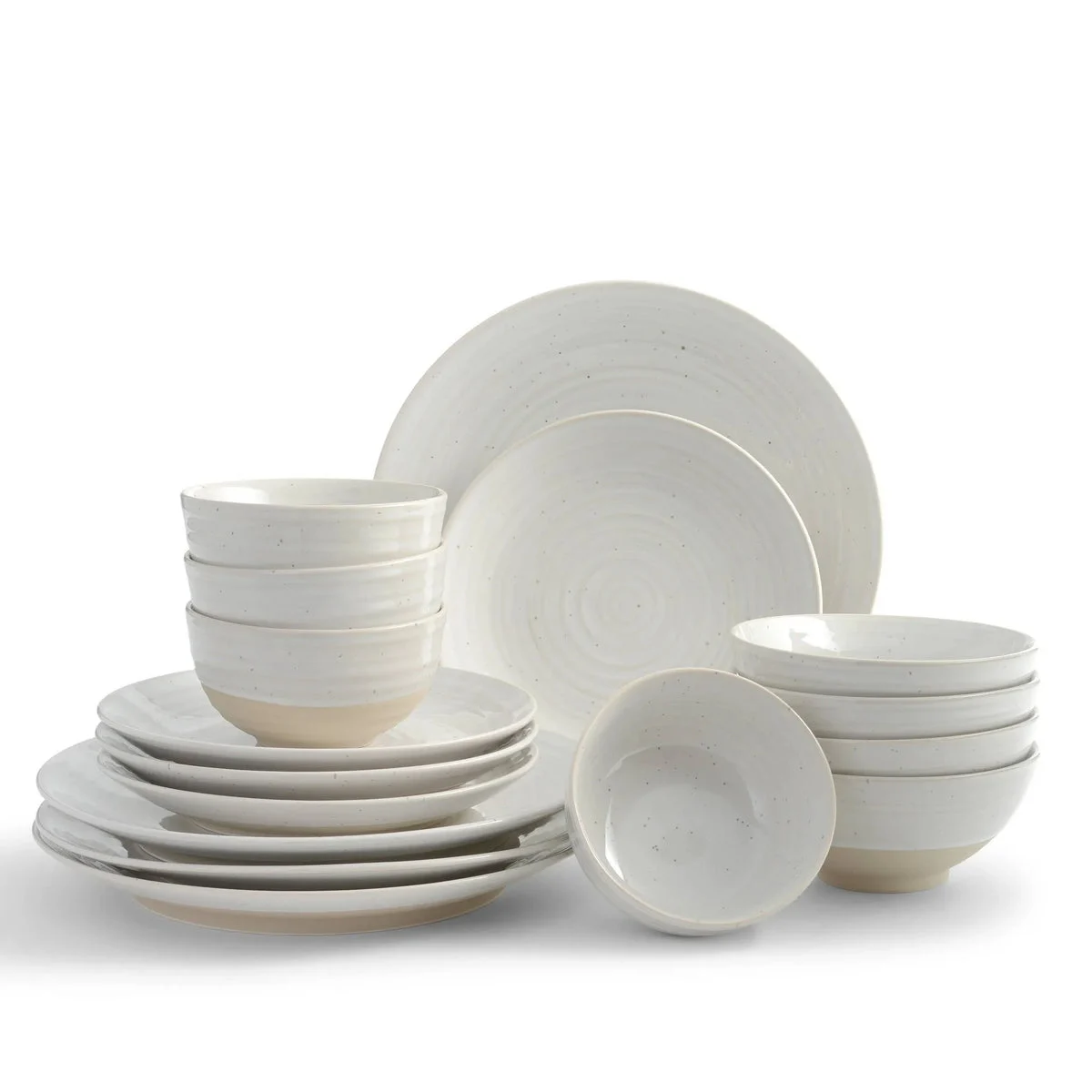 Sango 16pc Stoneware Siterra Dinnerware Set White