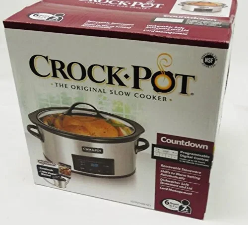 Crock-Pot 6-Quart Countdown Programmable Oval Slow Cooker - Stainless Steel