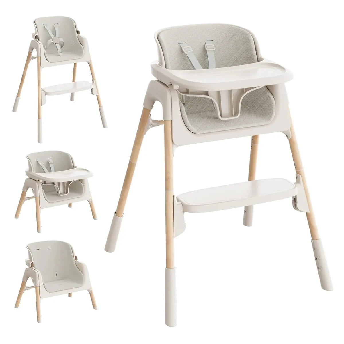 Mloong High Chair for Babies and Toddlers - Beige