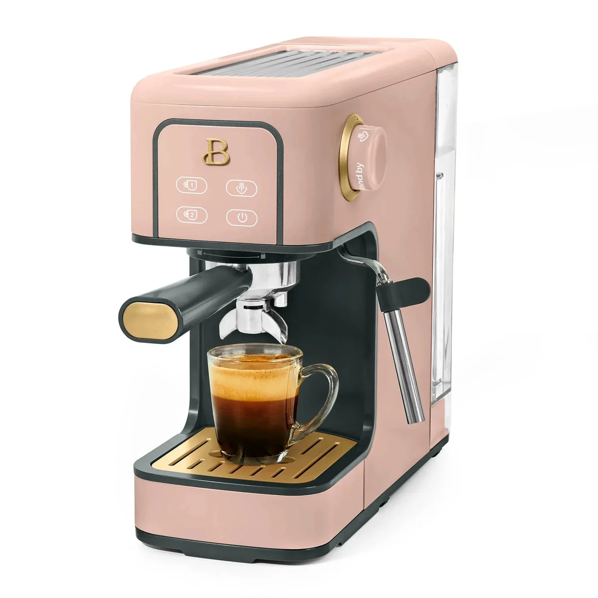 Beautiful Slim Espresso Machine with 20-Bar Pressure - Rose