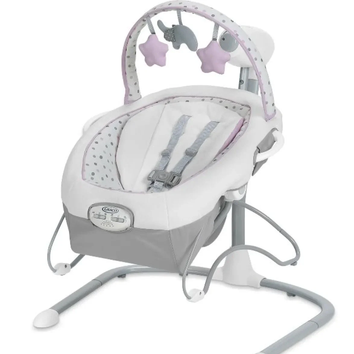 Graco Soothe 'n Sway Lx Swing with Portable Bouncer - White/ Pink