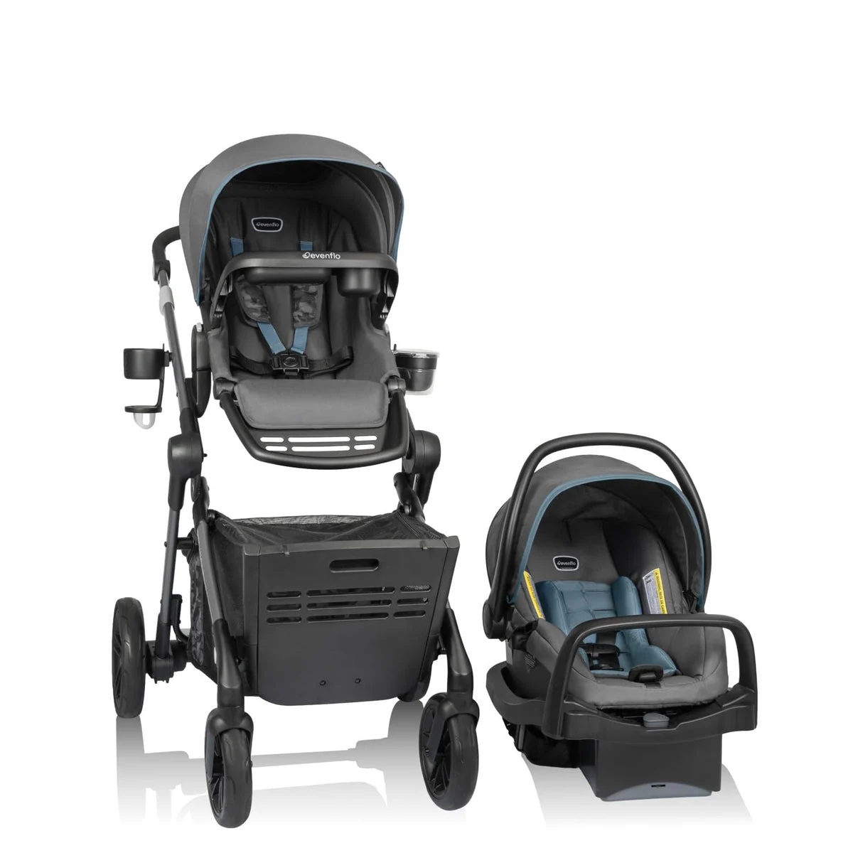 Evenflo Pivot Troop Child and Pet Modular Travel System - Bluestone Gray