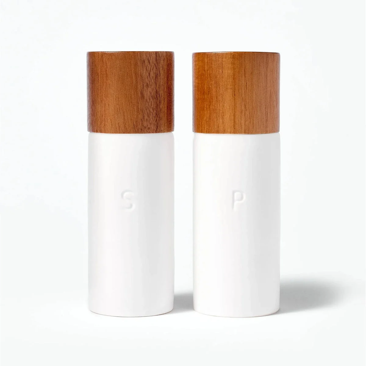 Figmint Ceramic Salt and Pepper Grinder Set - Cream