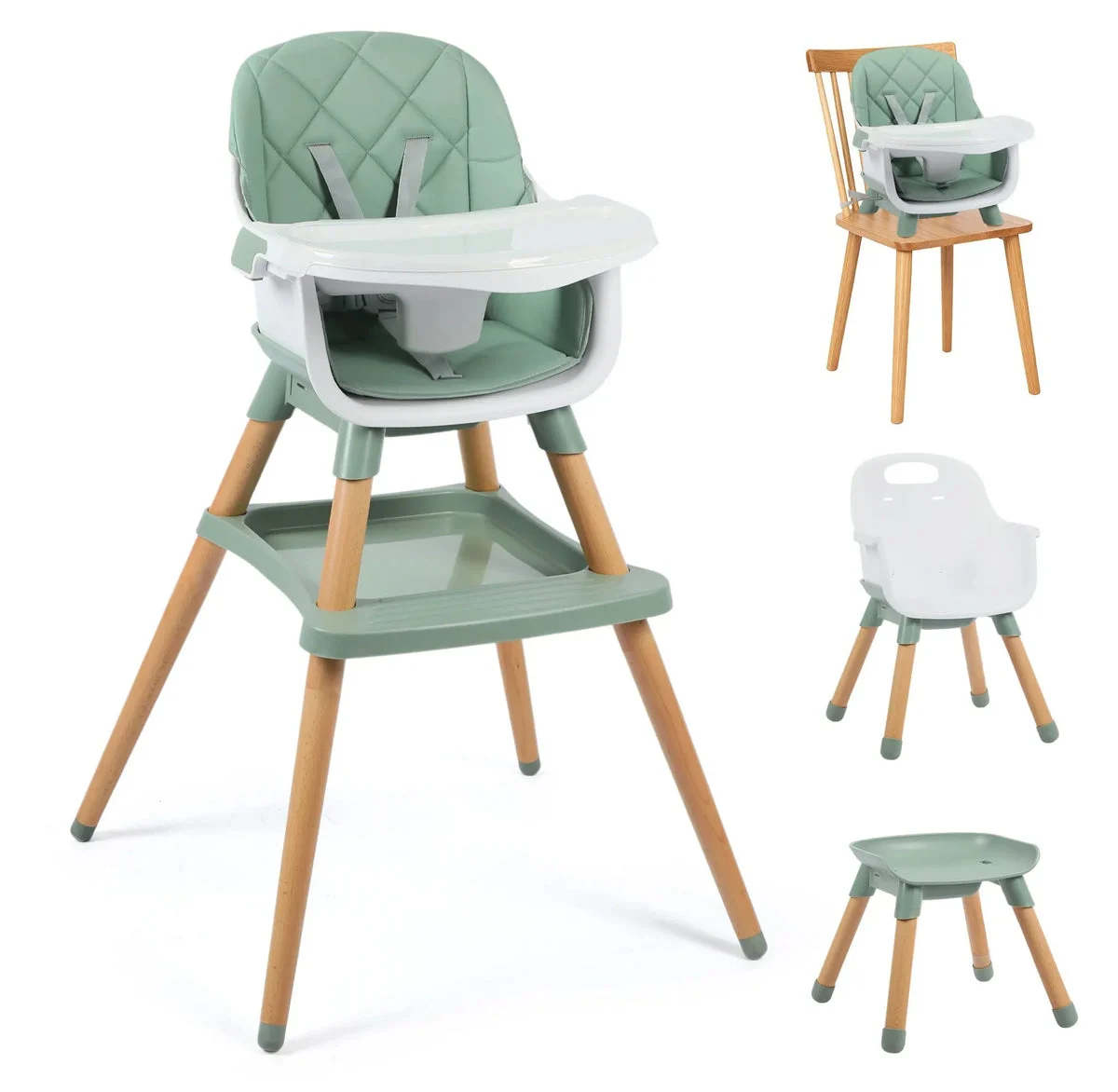 Kinder King 7-in-1 Baby High Chair - Gray