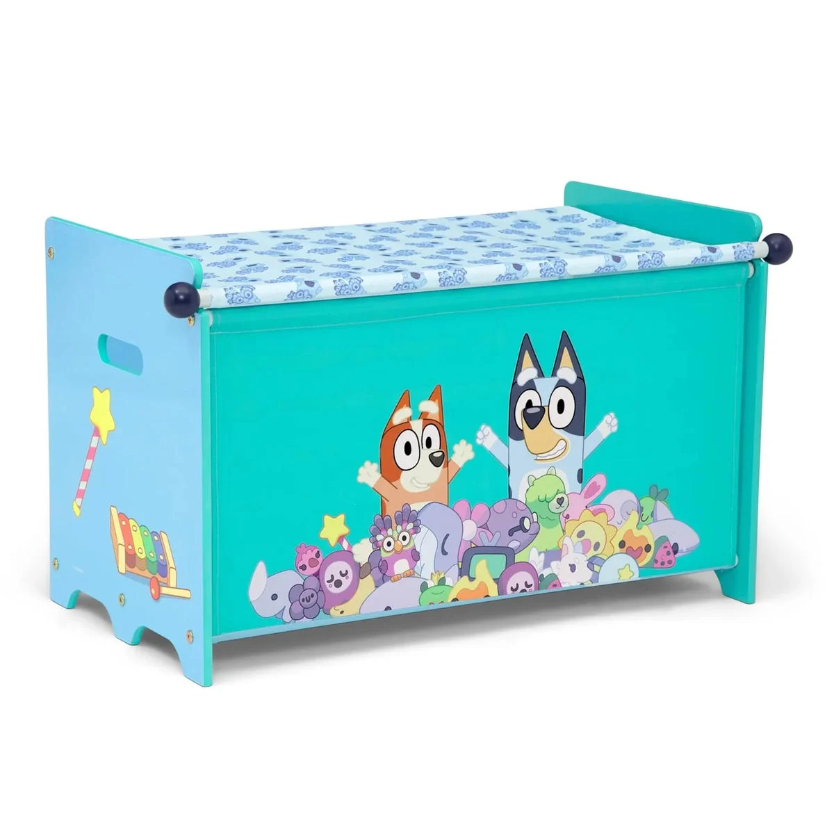 Delta Children Bluey Toy Box with Retractable Fabric Top