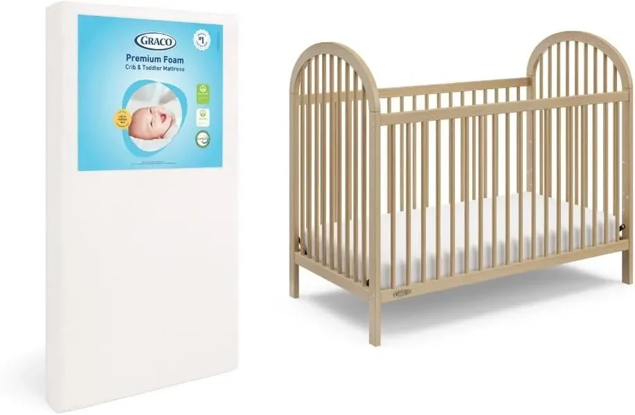 Graco Convertible Crib and Foam Mattress Bundle - Driftwood