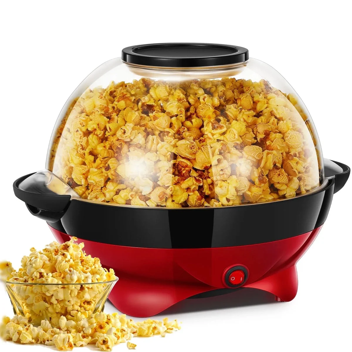 HOUSNAT Electric Popcorn Popper - Red