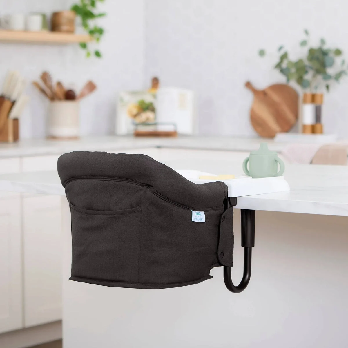Evolur Clamp On Comfort Table Hook-On High Chair - Black