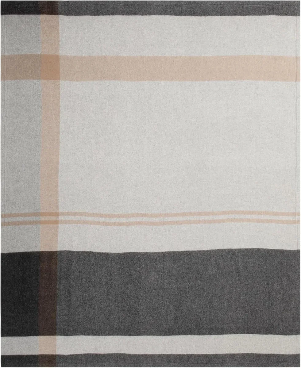 Forte cashmere Dawson Forte 100% Cashmere Woven Throw - Dark Grey