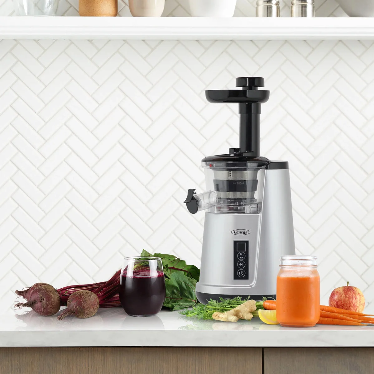 Omegagym Cold Press Vertical Masticating Juicer - Silver