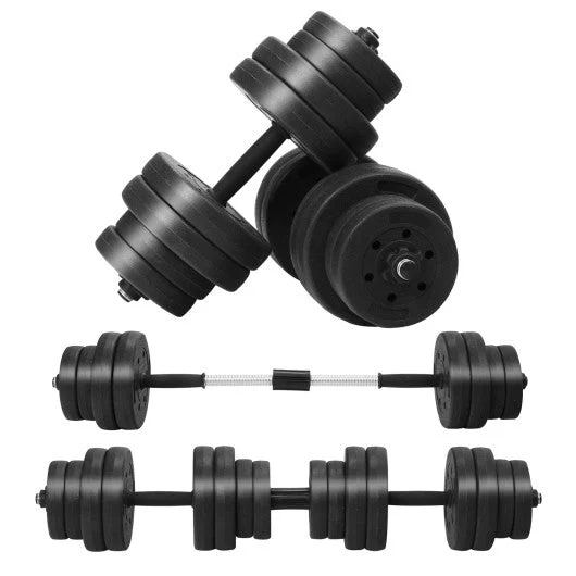 COSTWAY 66 Lbs Fitness Dumbbell Weight Set With Adjustable Weight Plates and Handle