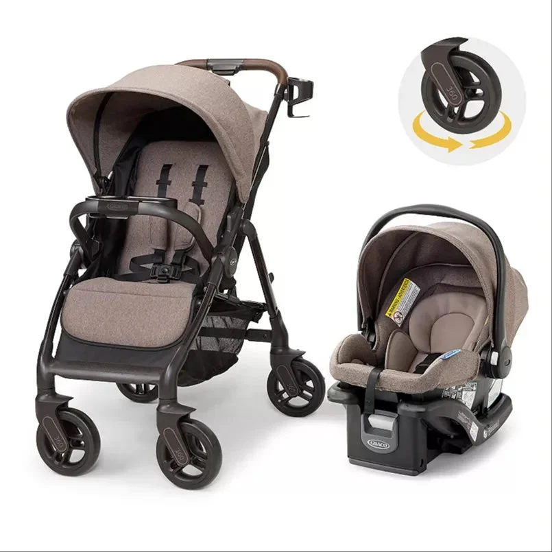 Graco Merge™ Travel System with 360° Rotating Wheels - Sable
