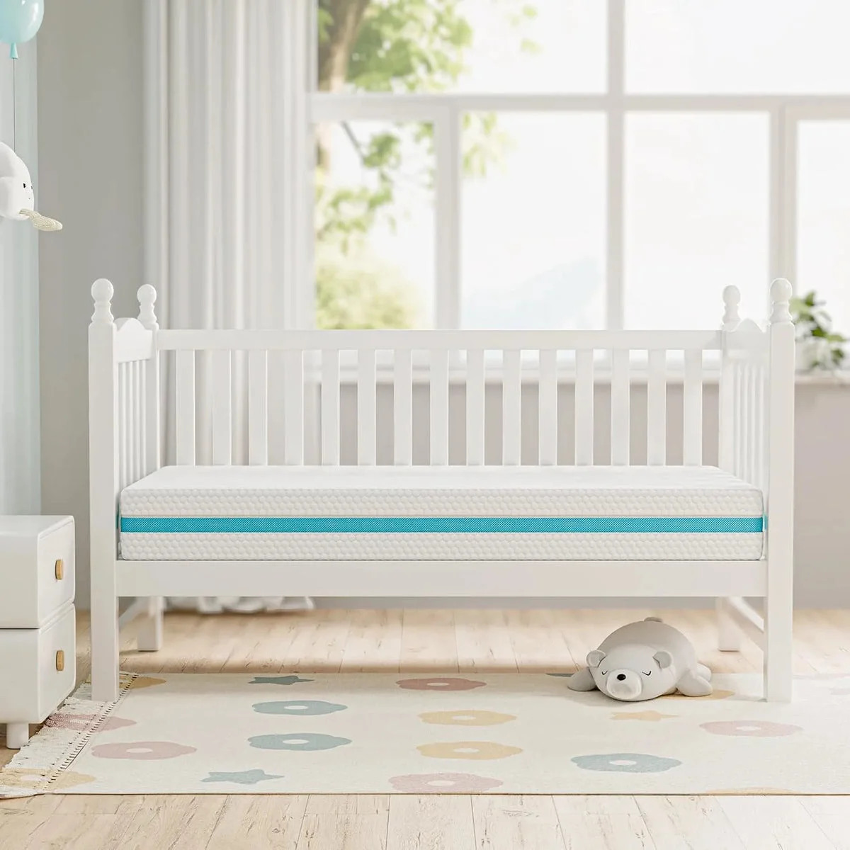 TeQsli Dual-Sided Memory Foam Crib Mattress - Standard Size