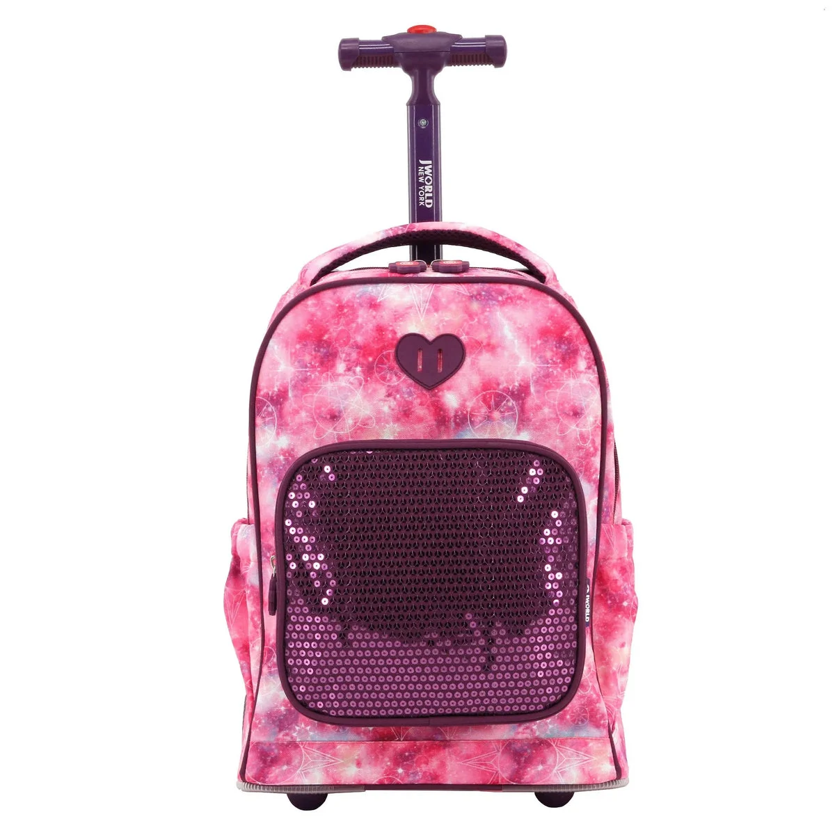 JWorld Kids' Rolling Backpack - Purple Galaxy