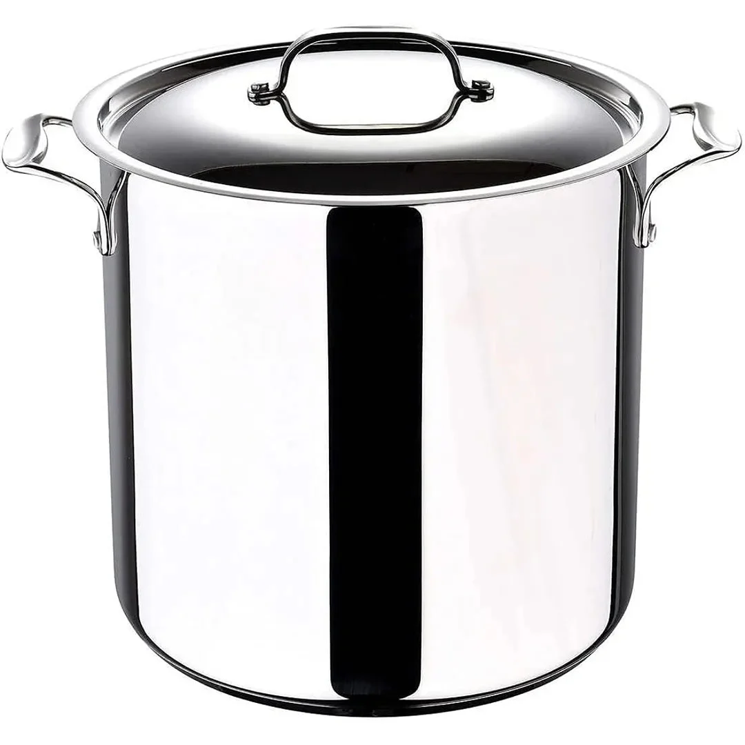 Bergner Home 16Qt Stainless Steel Stock Pot - Silver