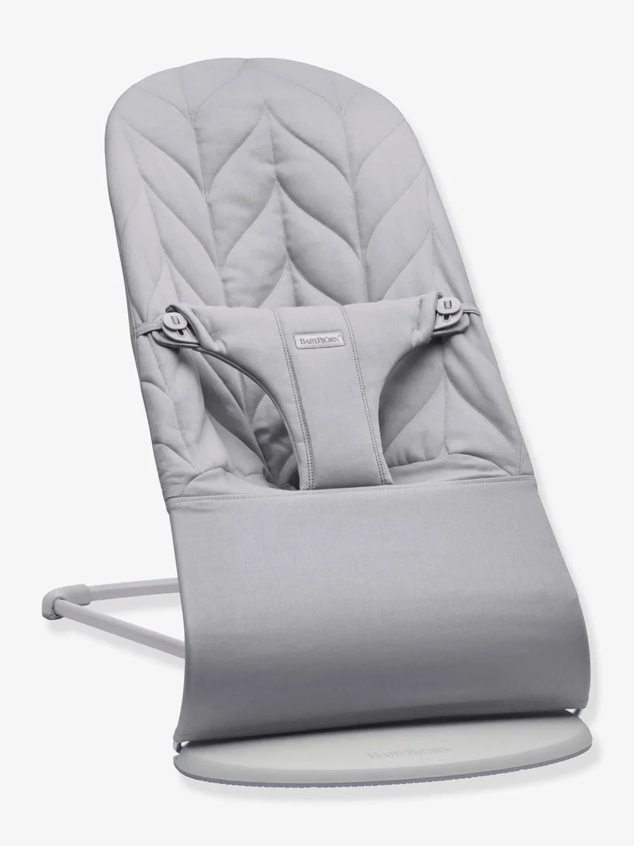 BabyBjörn Bouncer Bliss - Light Grey Petal Quilt - Light Grey Frame
