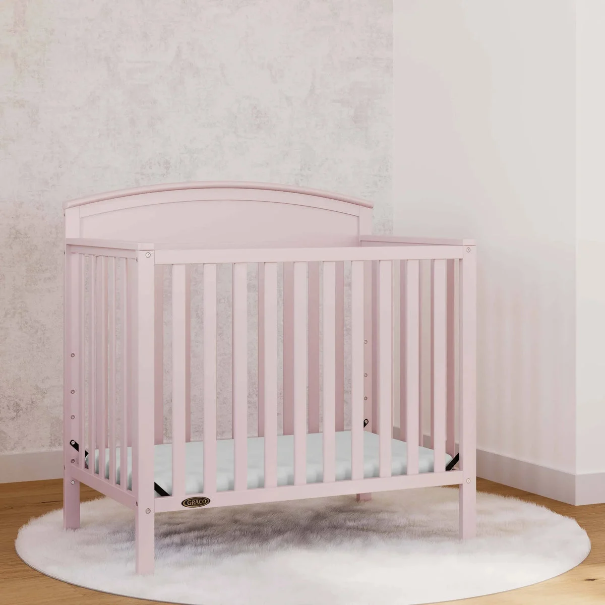 Graco 4-in-1 Convertible Mini Crib with Mattress - Blush