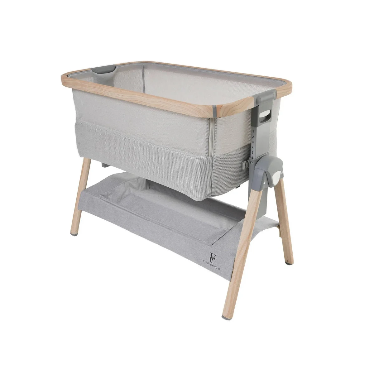 Venice Child California Dreaming Bedside Bassinet - Gray Wood