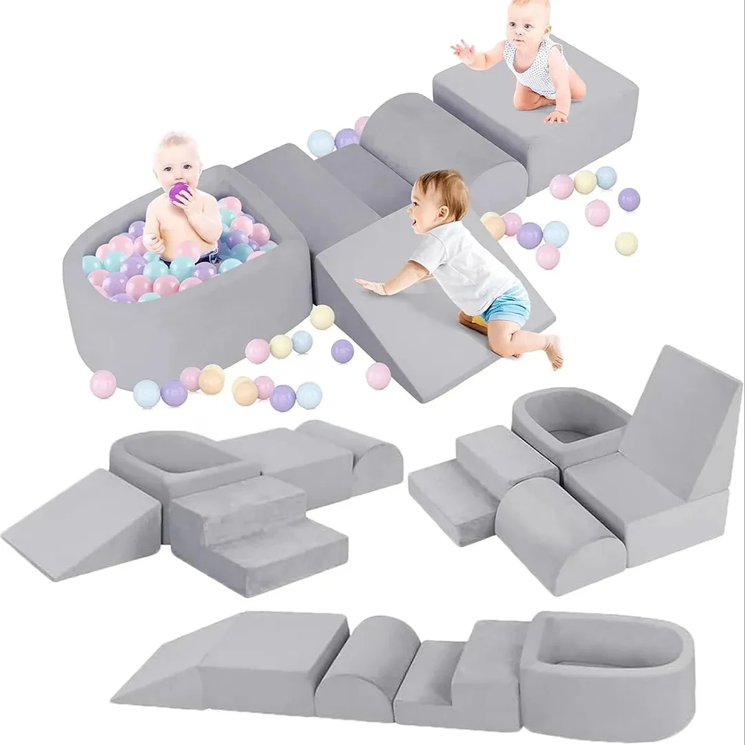 Whiffee Foam Climbing Blocks for Toddlers 1-3 - Grey