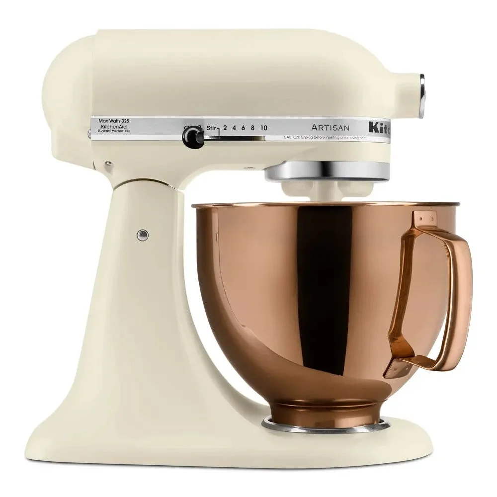 KitchenAid 5 Quart 10-Speed Stand Mixer with Copper Bowl - Fresh Linen