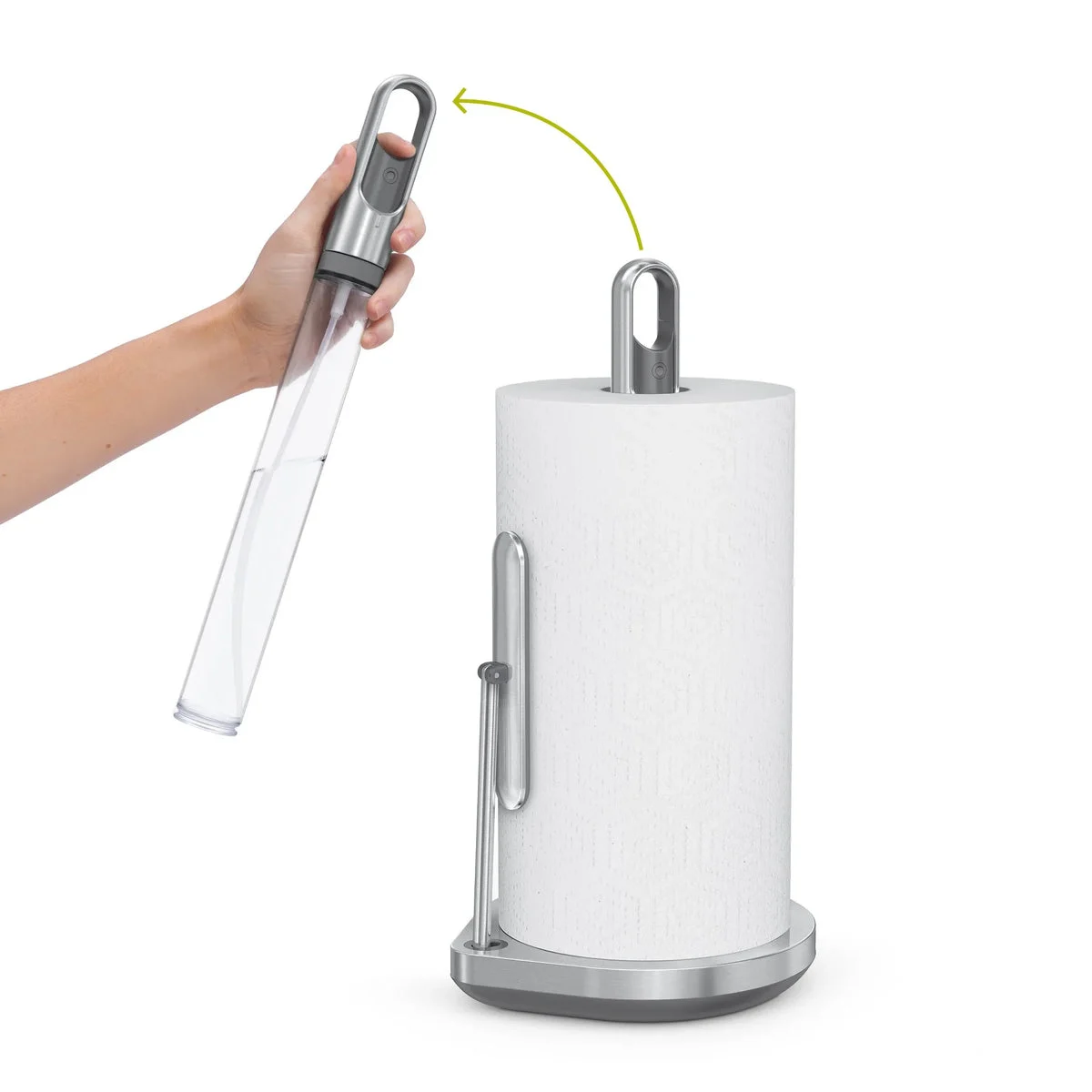 SimpleHuman Standing Paper Towel Holder with Spray Pump - Brushed Stainless Steel