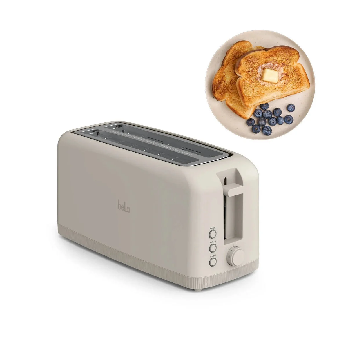 Bella 4-Slice Slim Toaster - Oatmilk