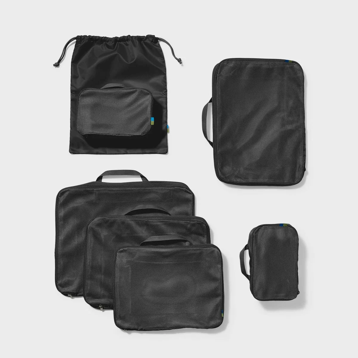 Open Story 7pc Packing Cube Set with Compression - Black