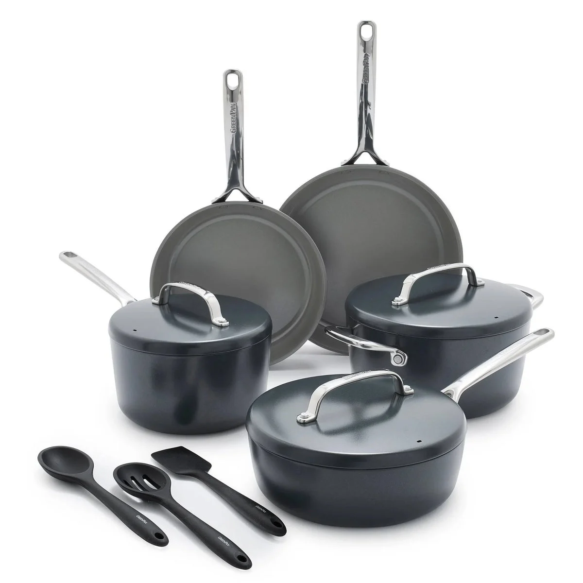 GreenPan Healthy Ceramic Nonstick 14pc Cookware Set - Slate Gray