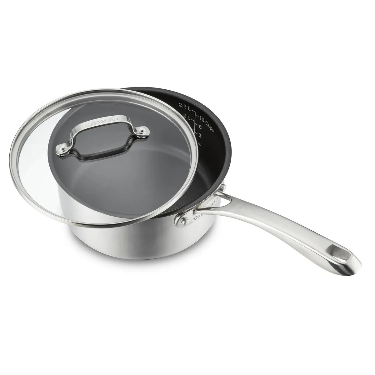 Cuisinart Classic 3qt Ceramic Nonstick Sauce Pan with Cover- Silver