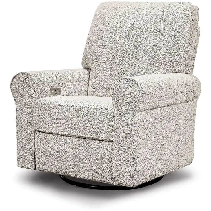 Namesake Monogram Monroe Pillowback Power Recliner - Black + White Boucle