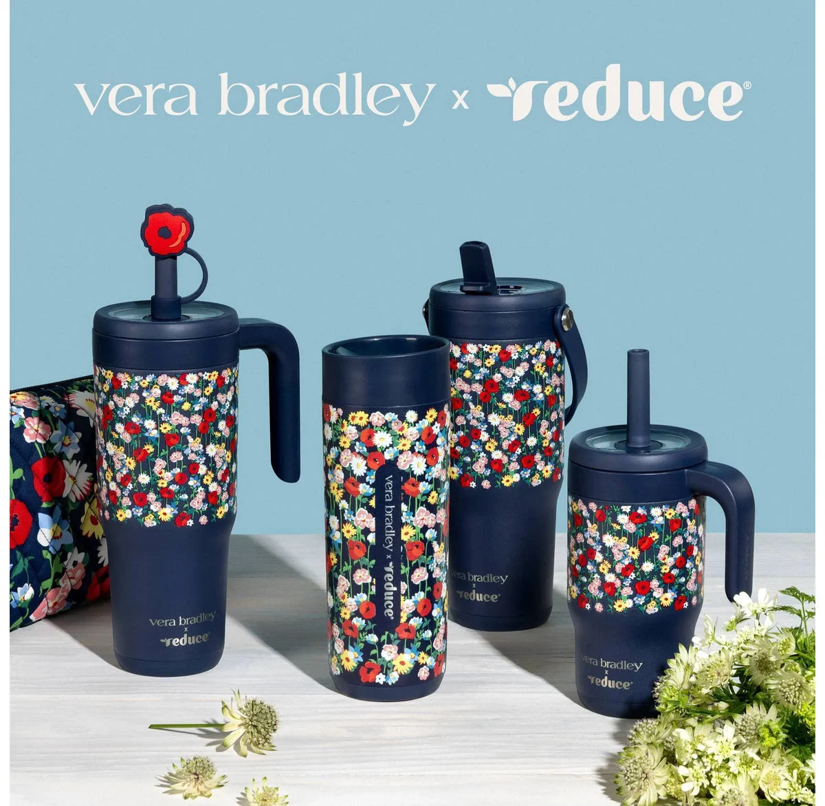 Vera Bradley Insulated Straw Tumbler - Poppy Meadow