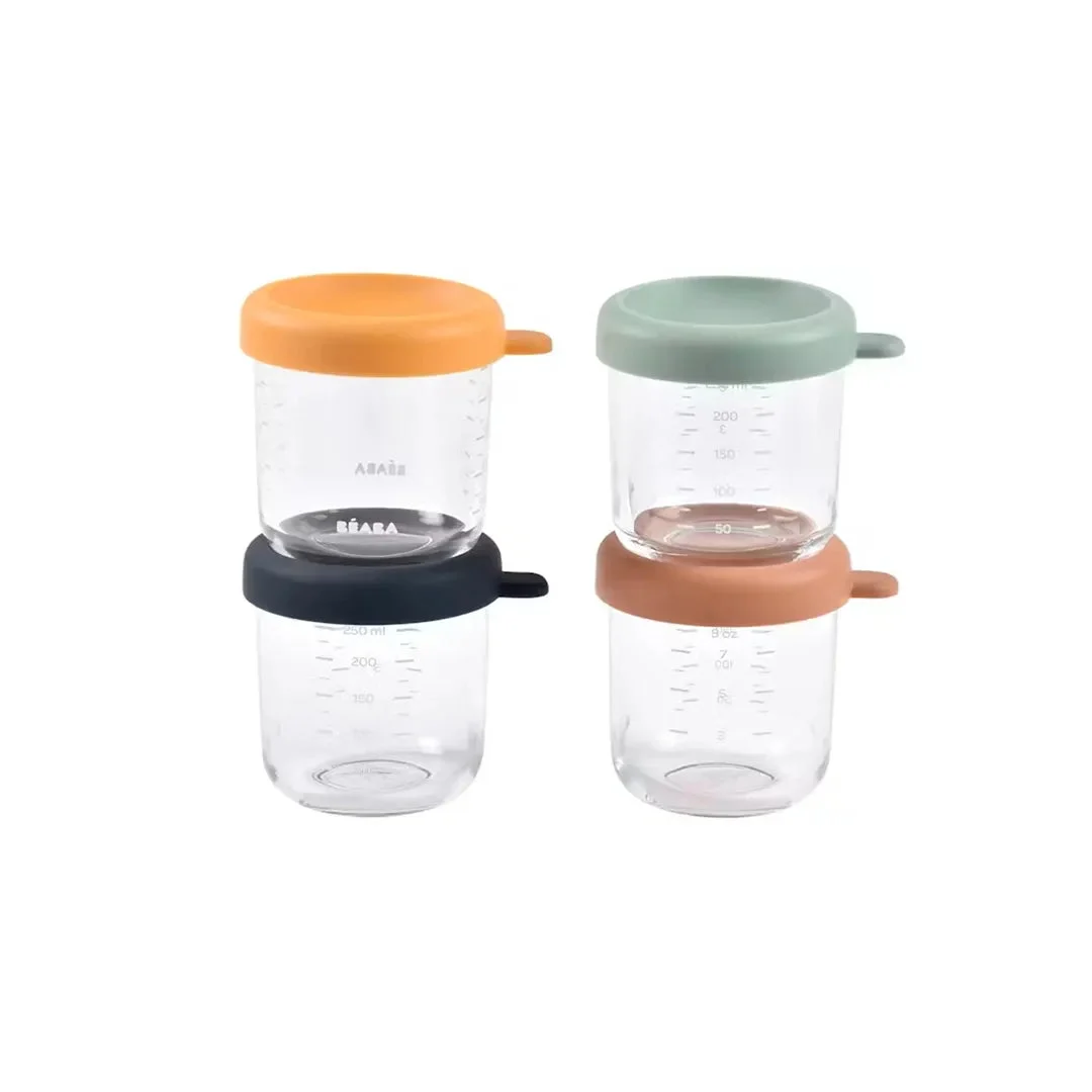 Beaba Glass 4-Pack 250ml - Sunrise