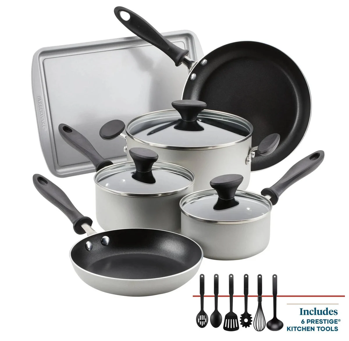 Farberware Reliance 15pc Aluminum Nonstick Cookware Set - Silver