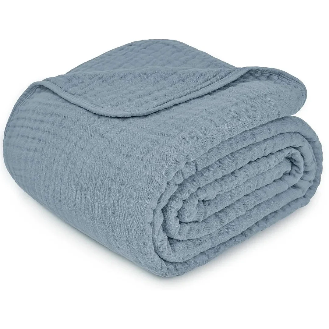 Comfy Cubs Muslin Cotton Blanket for Adults, Extra Large, Throw 50