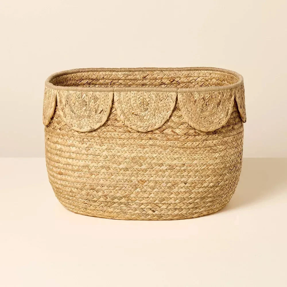 Hearth & Hand With Magnolia Natural Woven Scalloped Storage Basket