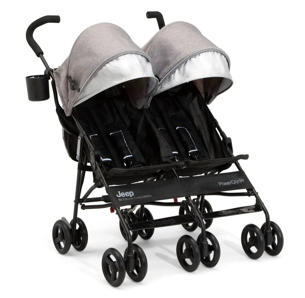 Jeep PowerGlyde Side-by-Side Double Stroller - Gray