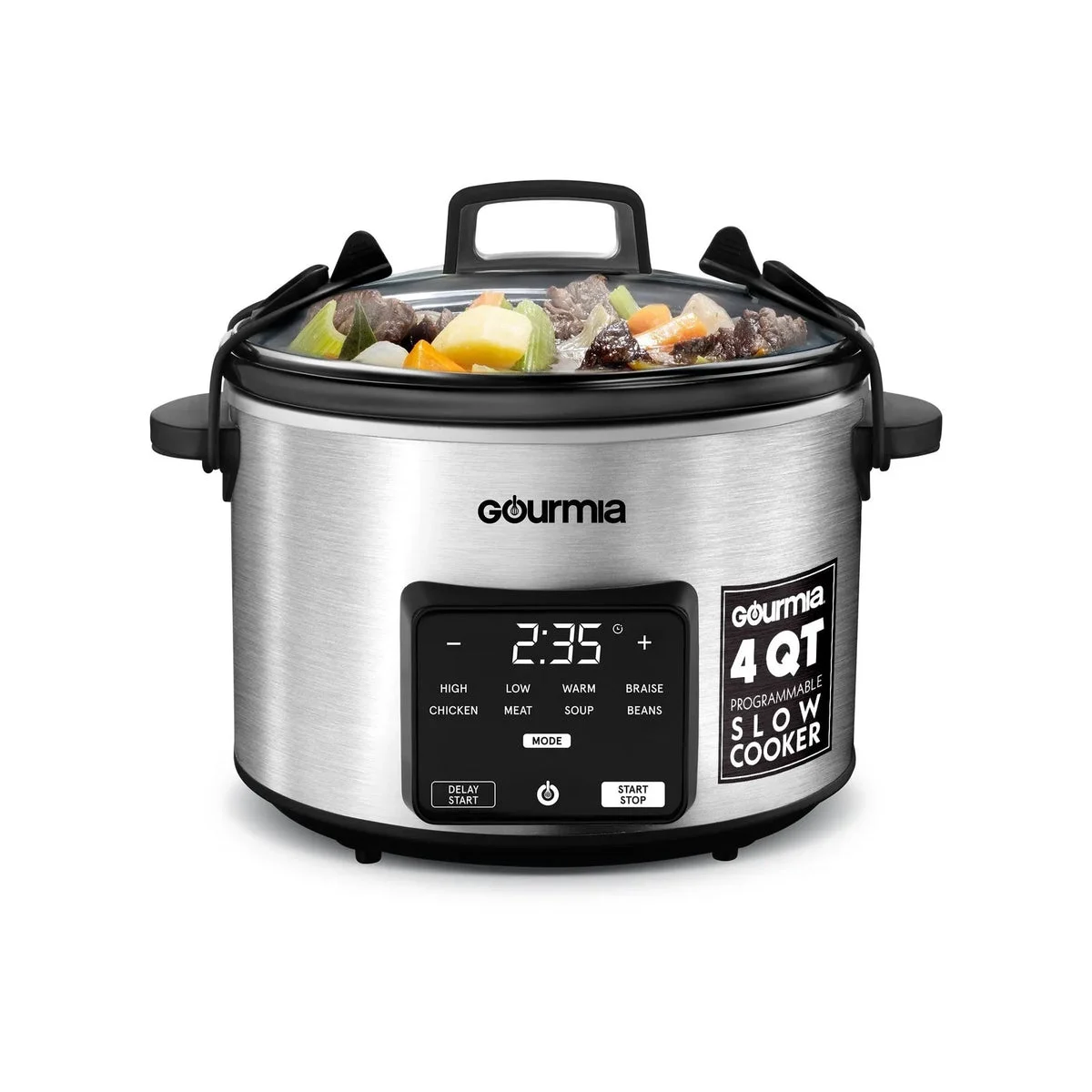 Gourmia 4.5 QT Programmable Slow Cooker - Stainless Steel