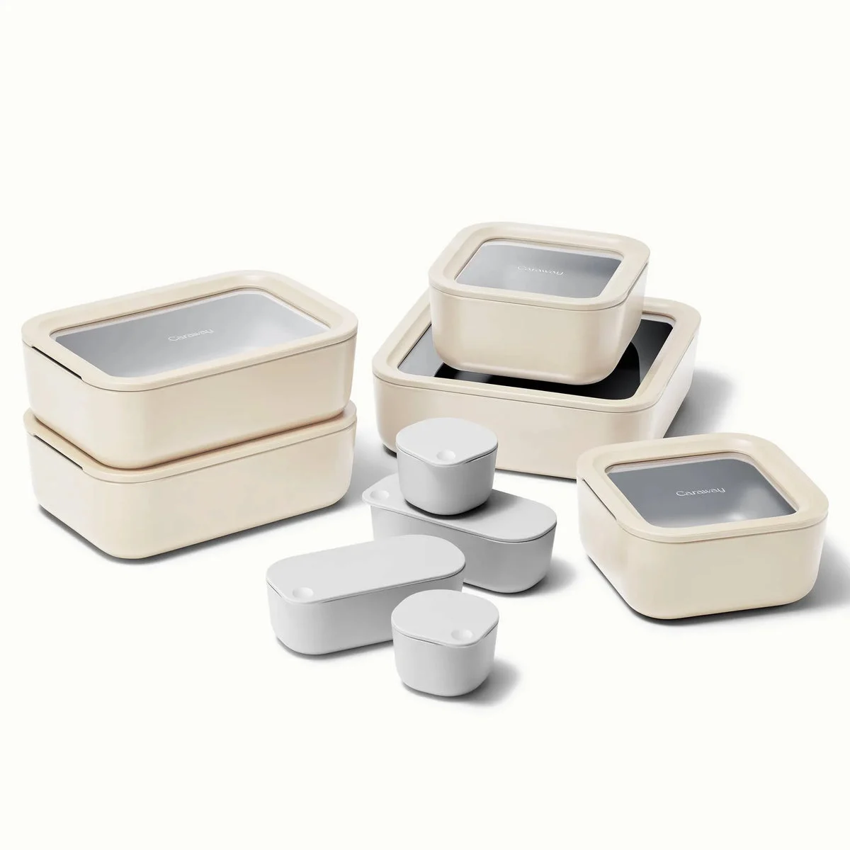Caraway 13-piece Glass Food Storage Set - Cream