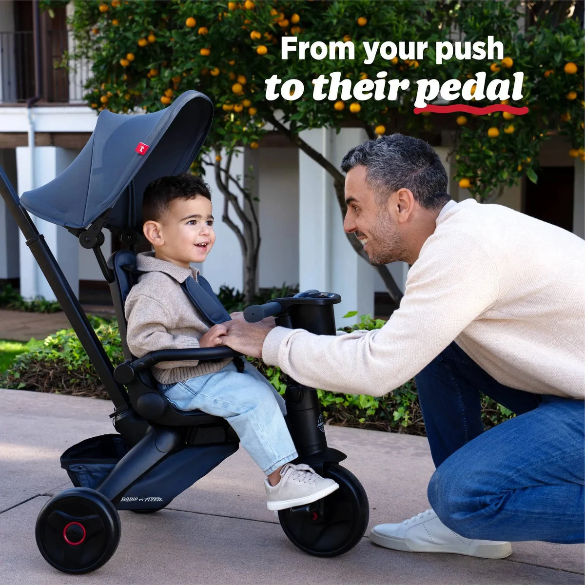 Radio Flyer Folding Lightweight Stroller Trike with Travel Bag - Black