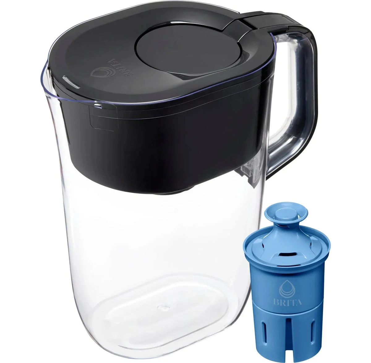 Brita Water Filter 10-Cup Tahoe Water Pitcher Dispenser with Elite Water Filter - Black