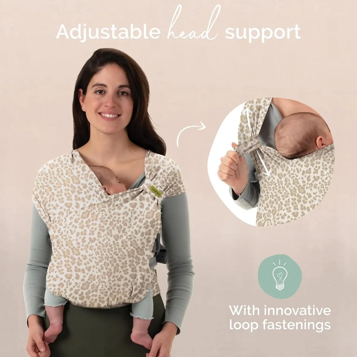 Boba Pre-Wrapped Baby Carrier with Buckle - Sand Leopard
