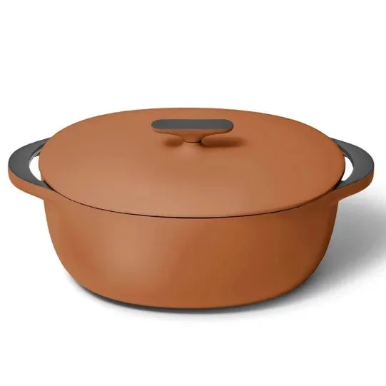 Caraway 8.5 qt Enameled Cast Iron Oval Dutch Oven with Lid - Rust