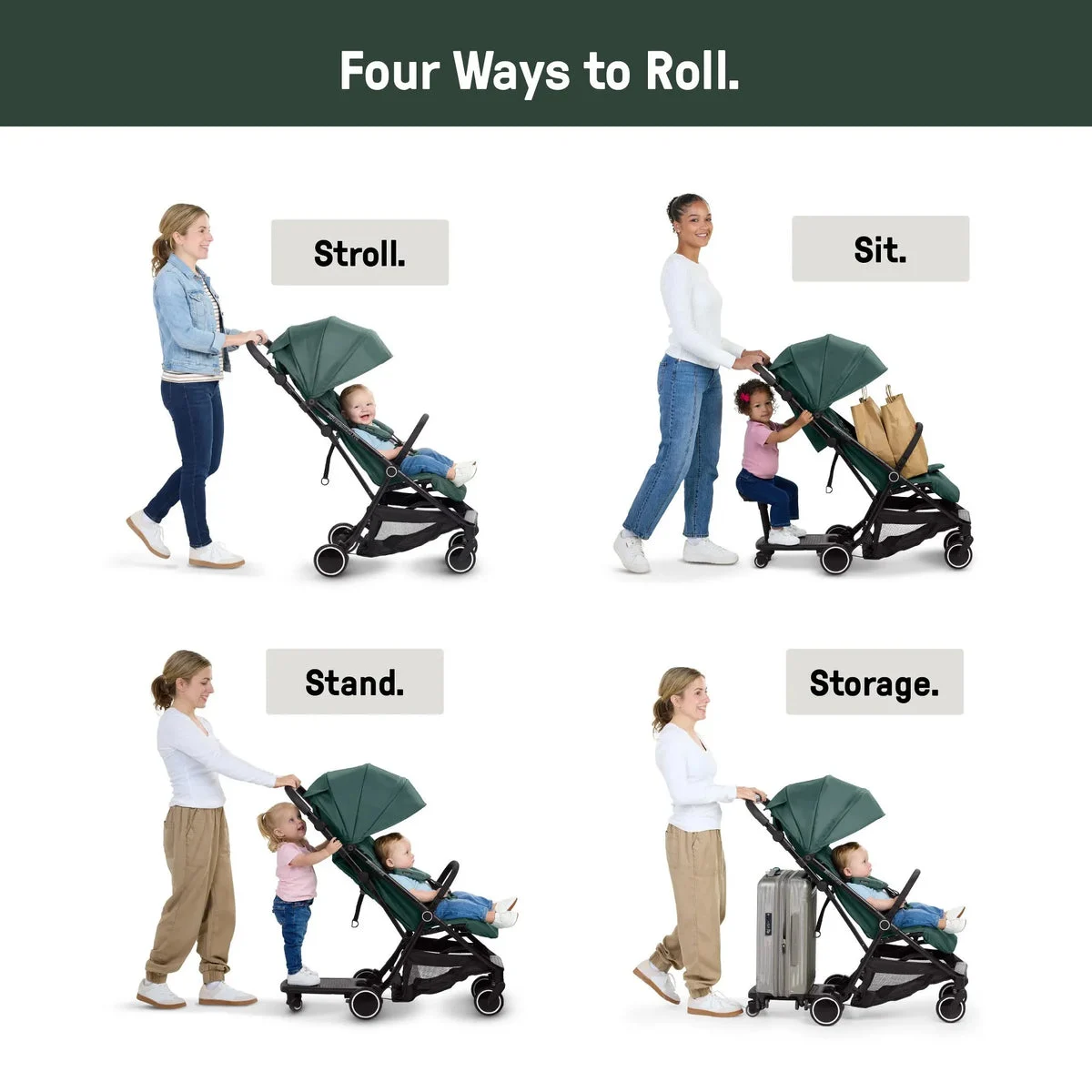 Ingenuity 2-in-1 Travel Stroller - Green
