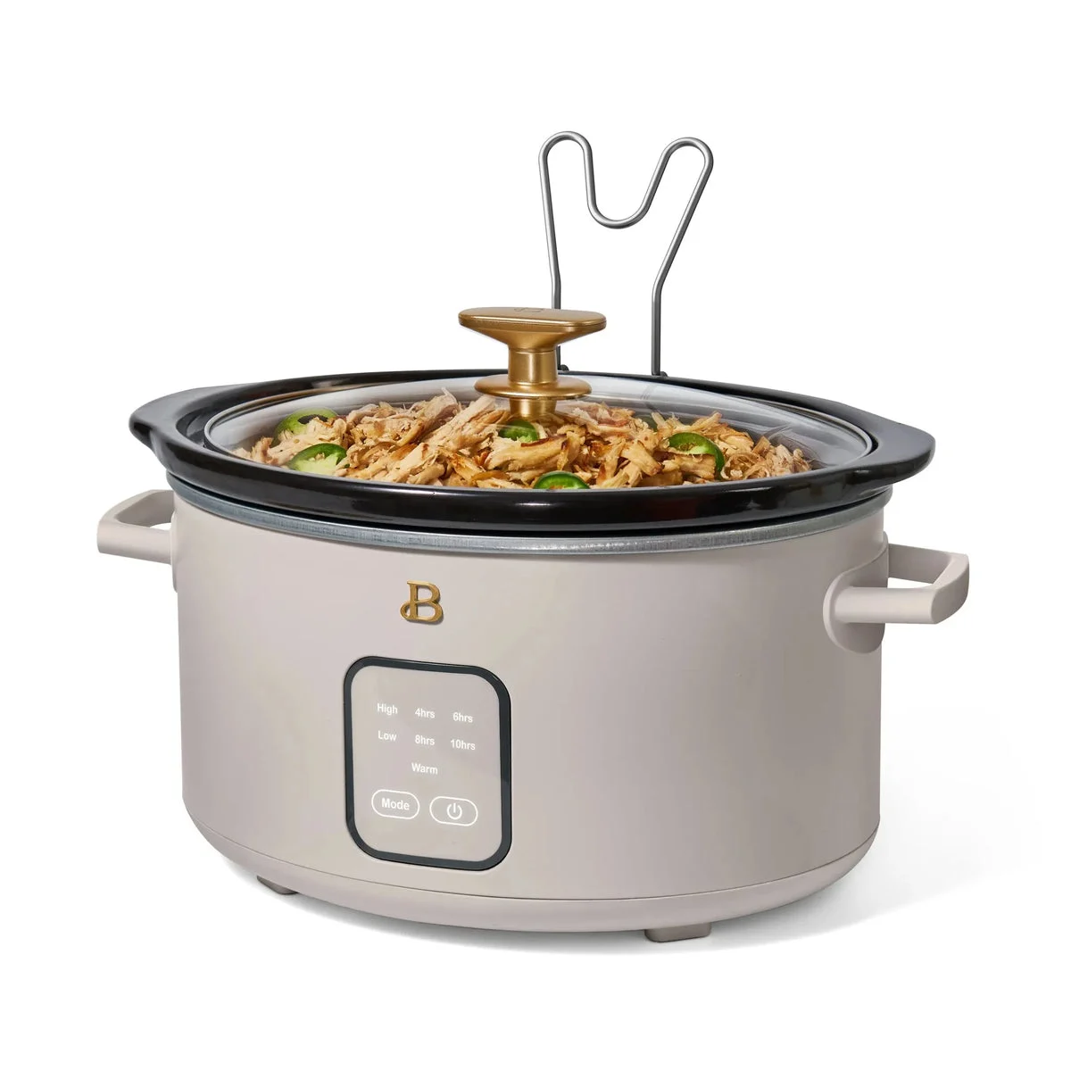 Beautiful 4Qt Slow Cooker with Touch-Activated Display - Taupe