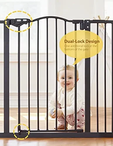 InnoTruth Baby Gate for Stairs and Doorways - Black