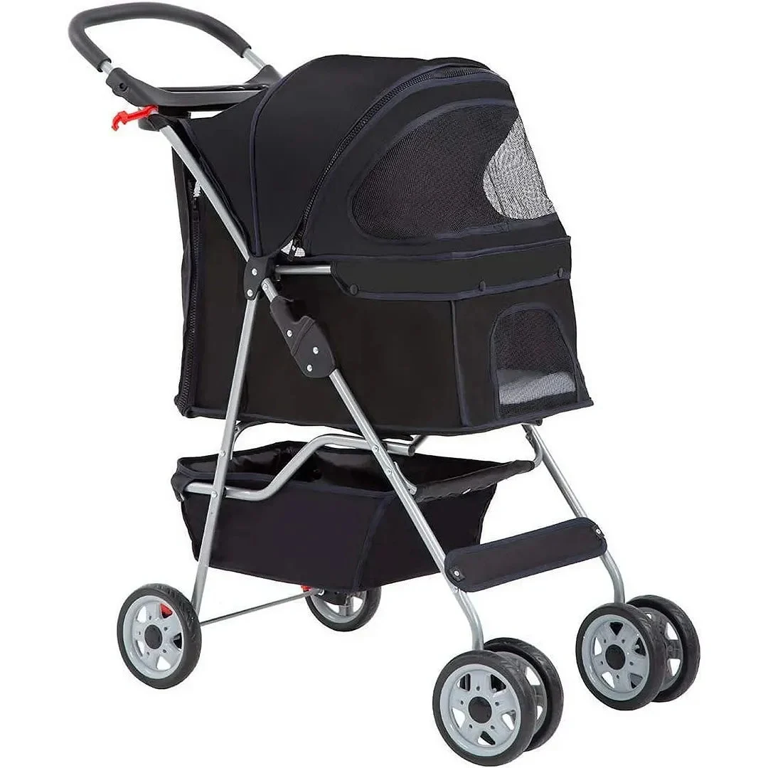BestPet Folding Pet Stroller - Black