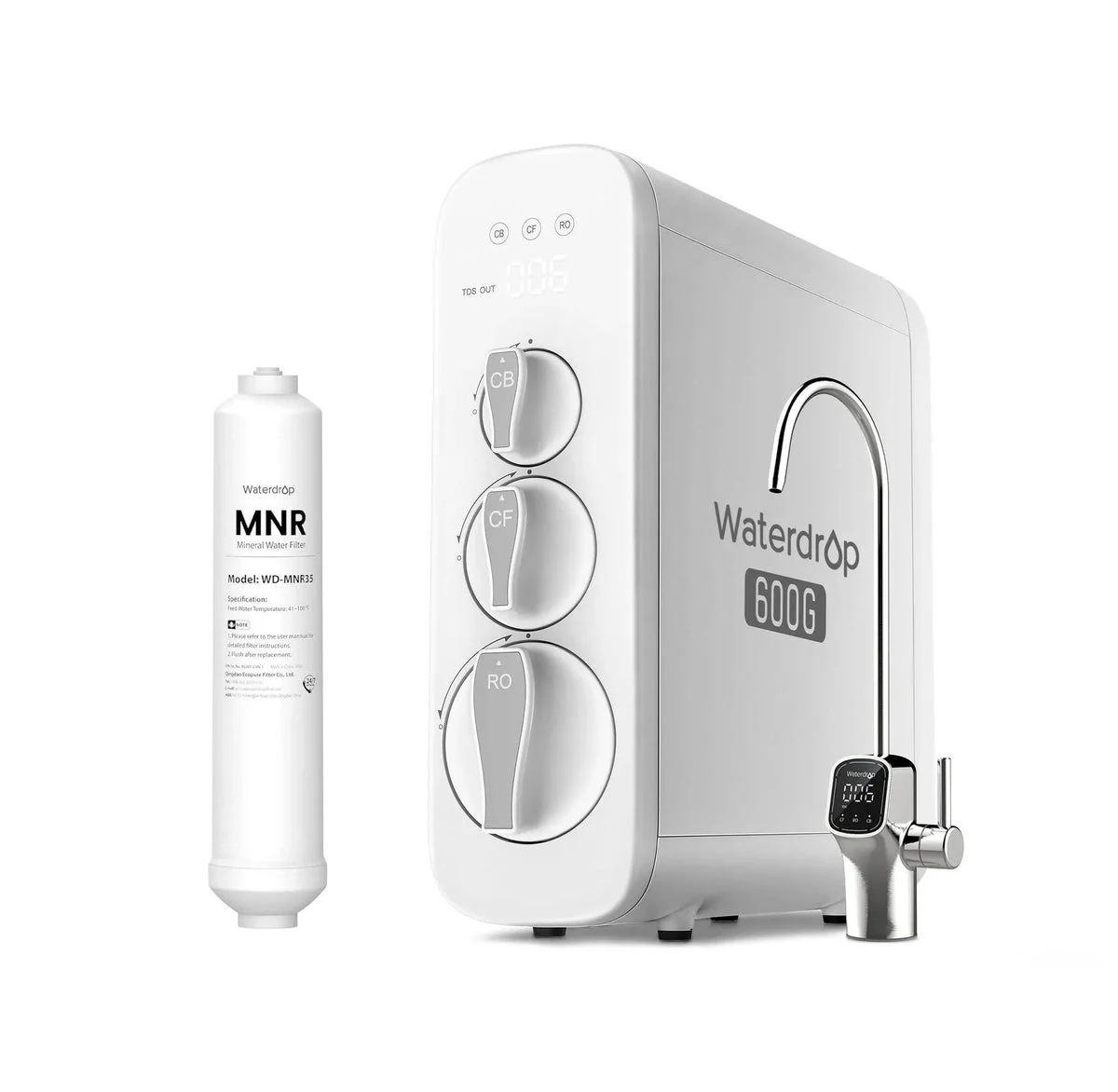 Waterdrop Tankless Reverse Osmosis Water Filter - 600 GPD