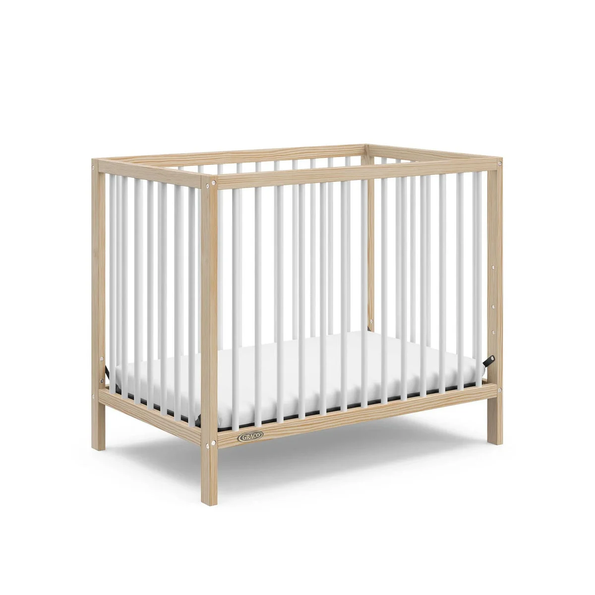 Graco Teddi Convertible Mini Crib with Mattress - Natural/White